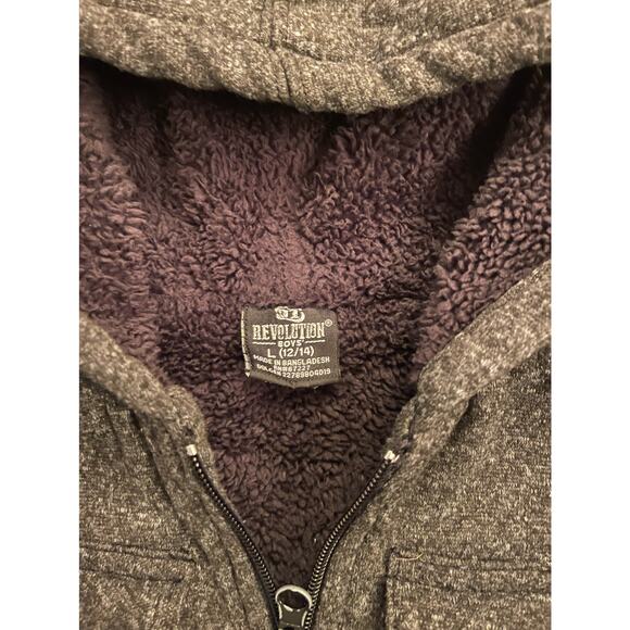 Gray Revolution Boys Jacket Size Large 12/14 - Picture 2 of 5